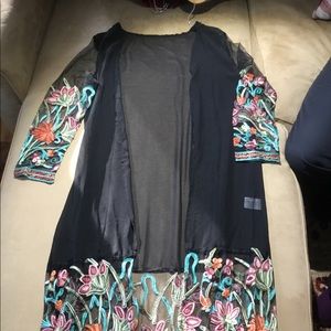 Sheer long vest, Jacket, coat